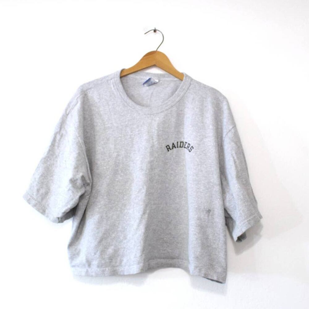 Vintage Raiders Football Champion Crop Top T Shirt XXL 2X